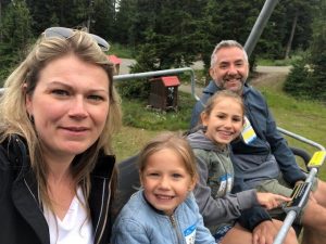 Cynthia's family checks out the sights on Mount Seymour's Mystery Peak Chair.
